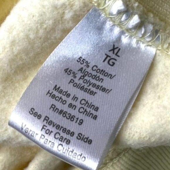 French Laundry Yellow Hoodie Zip Front Jacket Sweatshirt Fleece XL Casual NWT - Picture 4 of 10